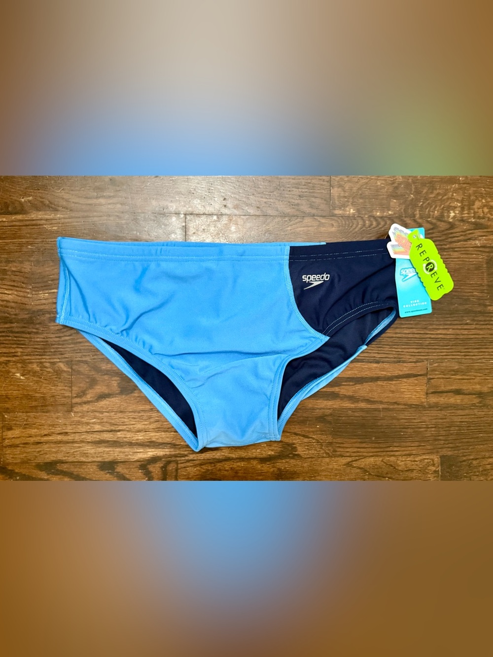 Speedo Men’s Blue Color Block Performance Endurance Swim Briefs New Size 36